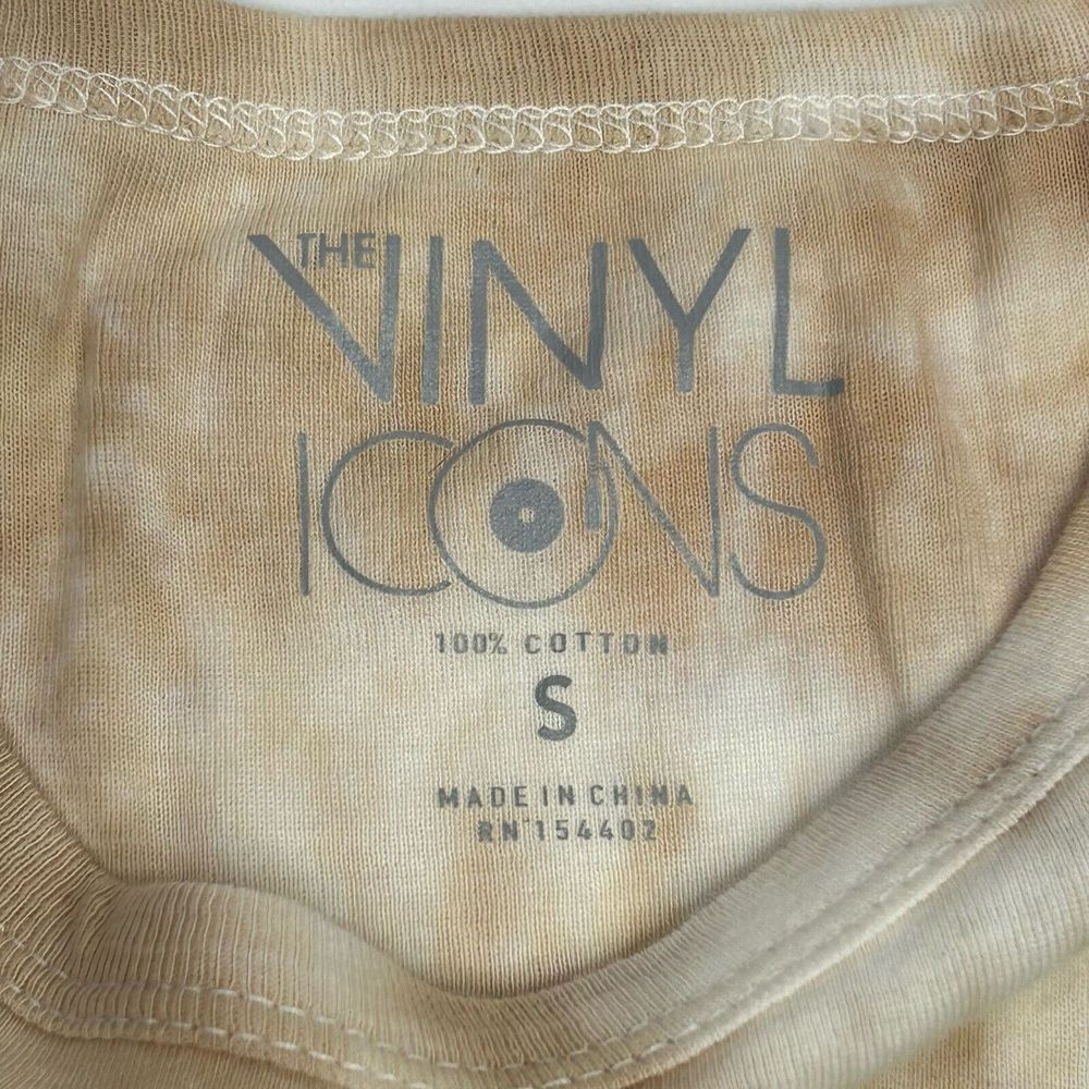 Vinyl Icons Women's Tan Tie-dye Crop Top Size Small NWT w/Few Marks Sun Moon - Picture 6 of 12